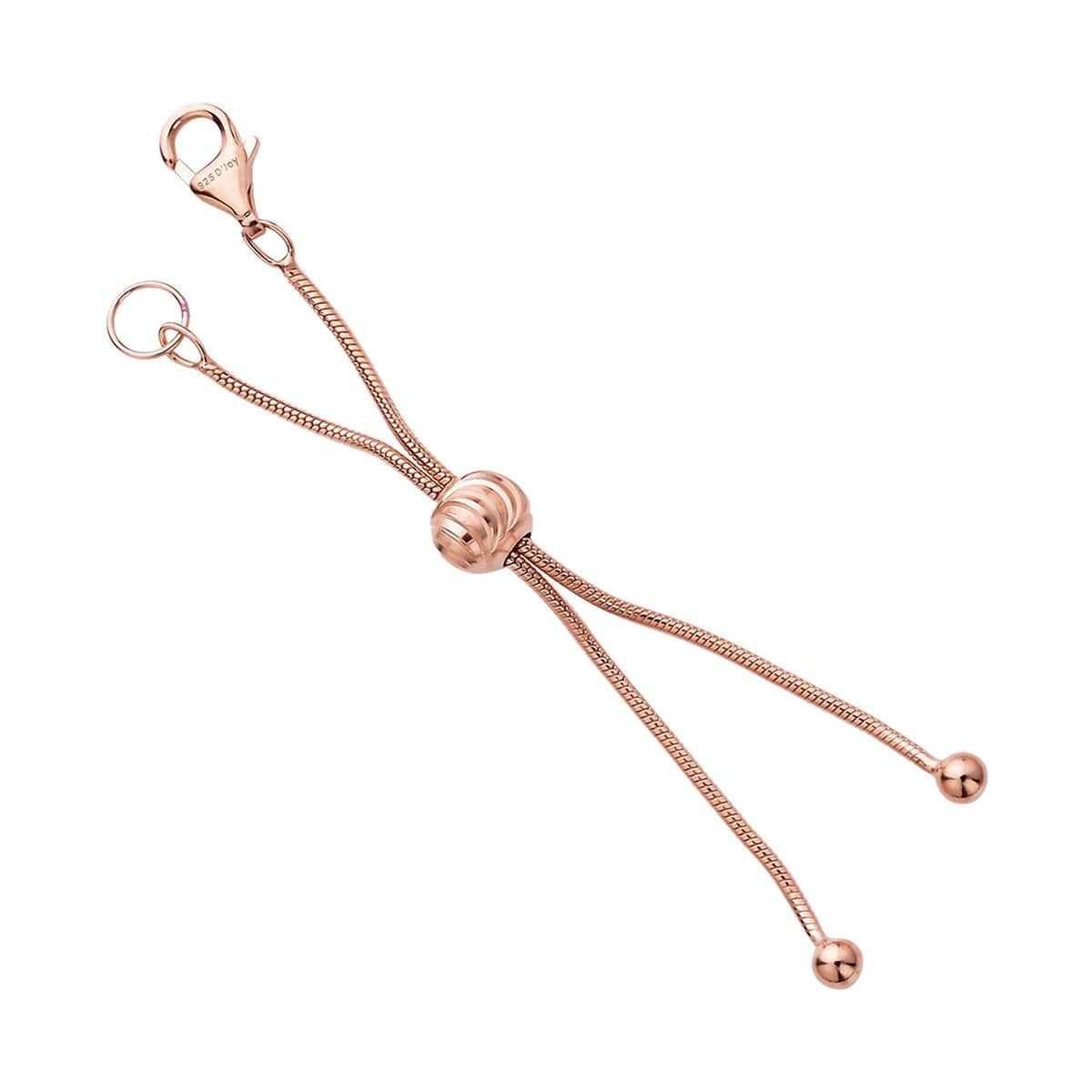 14K Rose Gold Over Sterling Silver Snake Chain Bolo Extender with 9MM Lobster Lock image number 1