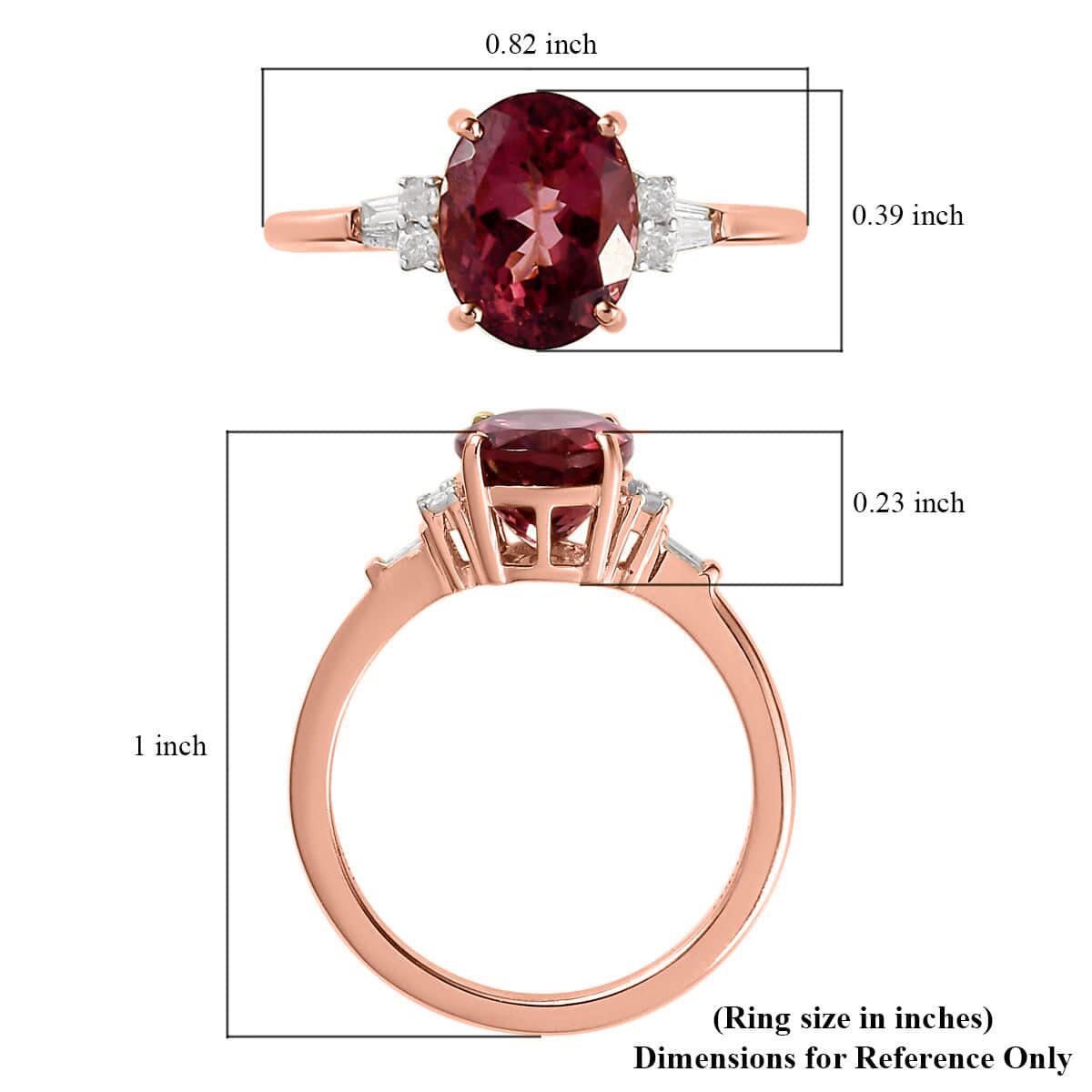 Luxoro 10K Rose Gold Premium Red Apatite and G-H I3 Diamond Ring (Size 10.0) 2.00 ctw (Del. in 15-20 Days) image number 5