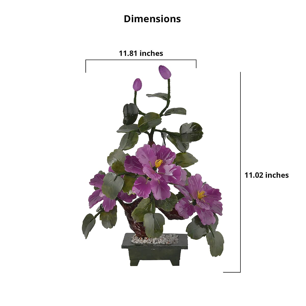 Purple Bonsai Ancient Style Flower and Tree Made with Serpentine Stone image number 4