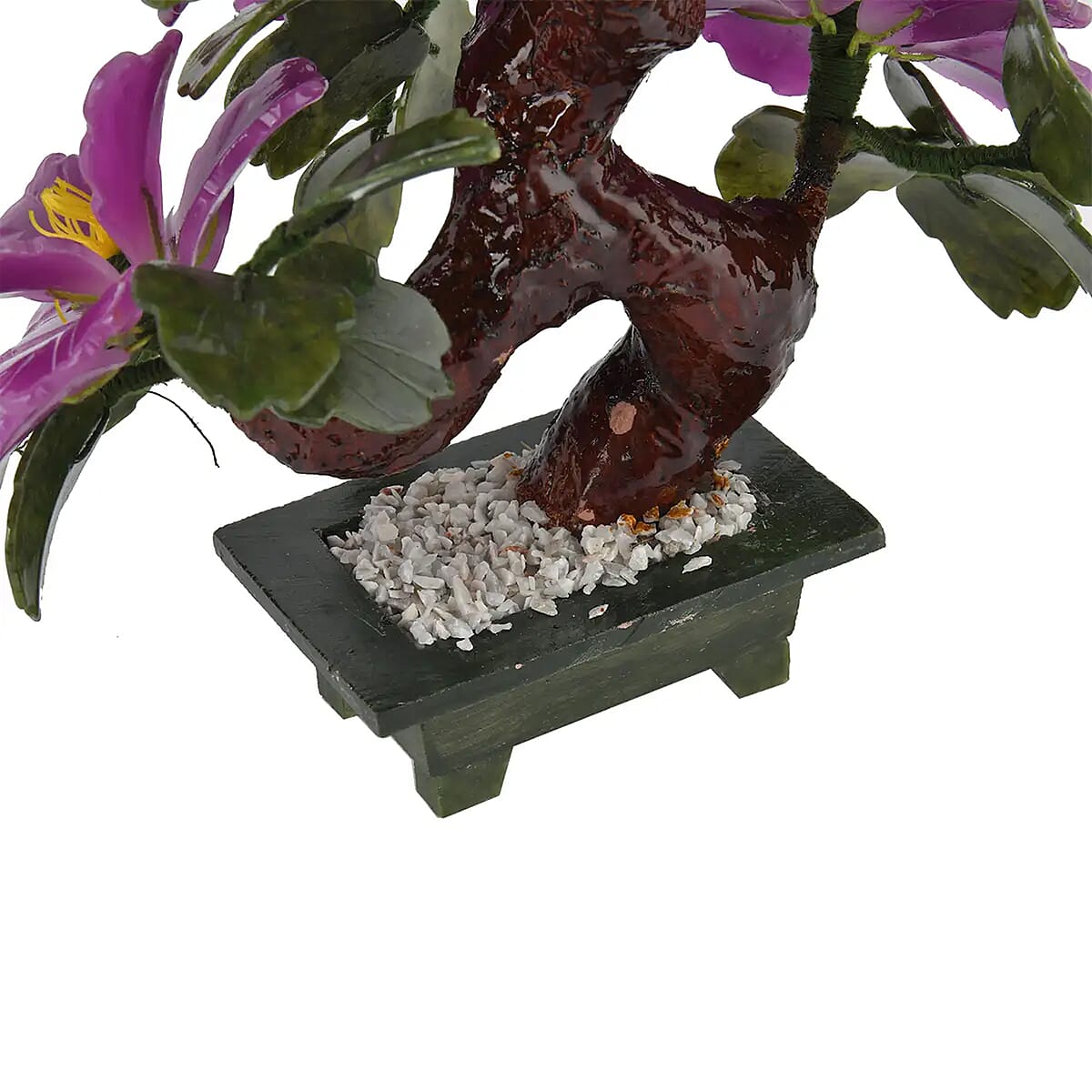 Purple Bonsai Ancient Style Flower and Tree Made with Serpentine Stone image number 5
