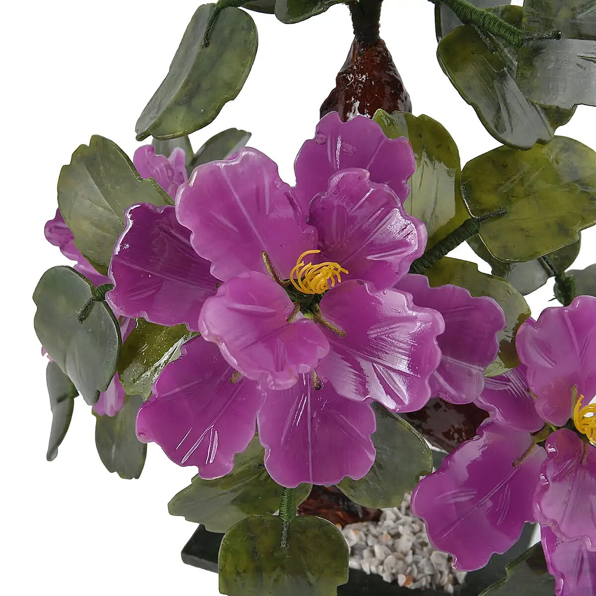 Purple Bonsai Ancient Style Flower and Tree Made with Serpentine Stone image number 6