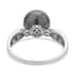 Tahitian Cultured Pearl and Moissanite Ring in Rhodium Over Sterling Silver (Size 10.0) 0.12 ctw image number 4