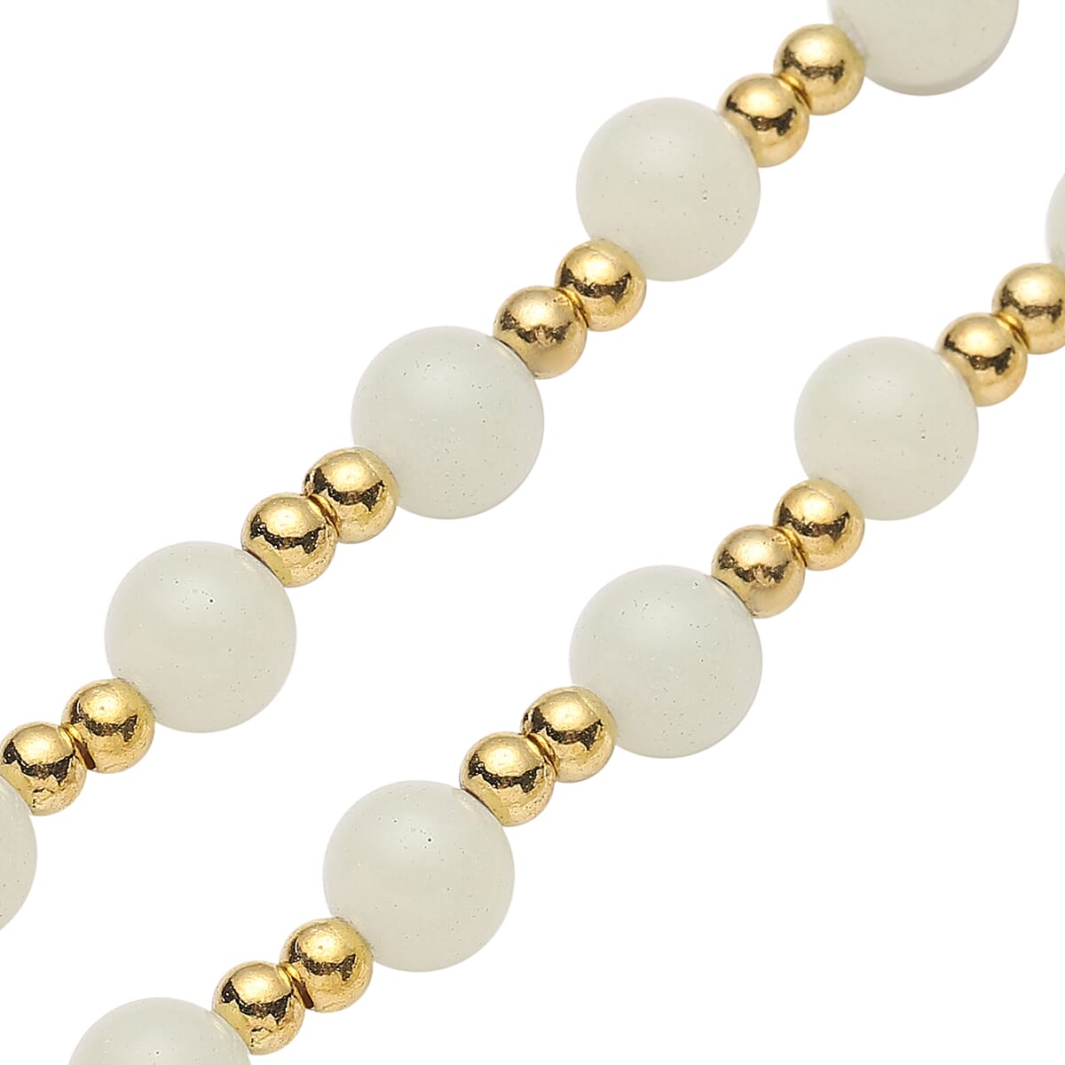 Feng Shui Luminous Beaded with Pi Xiu Pendant Necklace 18 Inches in Goldtone 79.00 ctw image number 4