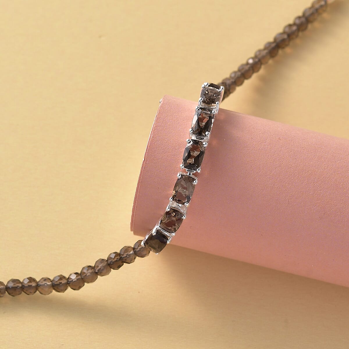 Brazilian Smoky Quartz Bracelet in Sterling Silver (7.25 In) 15.40 ctw image number 3
