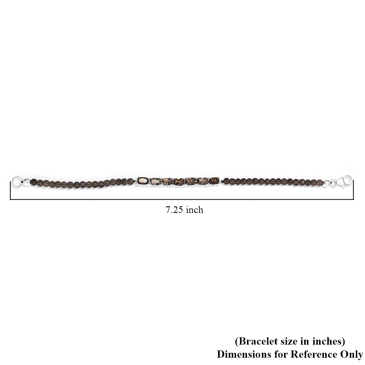 Brazilian Smoky Quartz Bracelet in Sterling Silver (7.25 In) 15.40 ctw image number 6