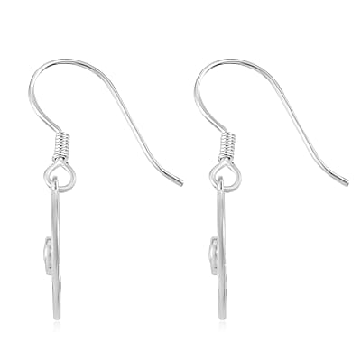 Simulated Diamond Hoop Earrings in Sterling Silver