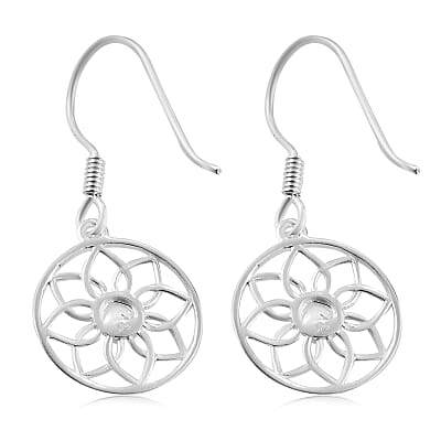 Simulated Diamond Hoop Earrings in Sterling Silver