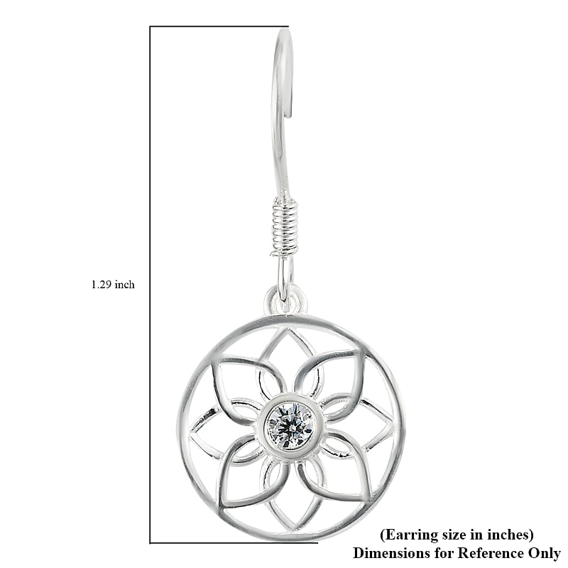 Simulated Diamond Hoop Earrings in Sterling Silver