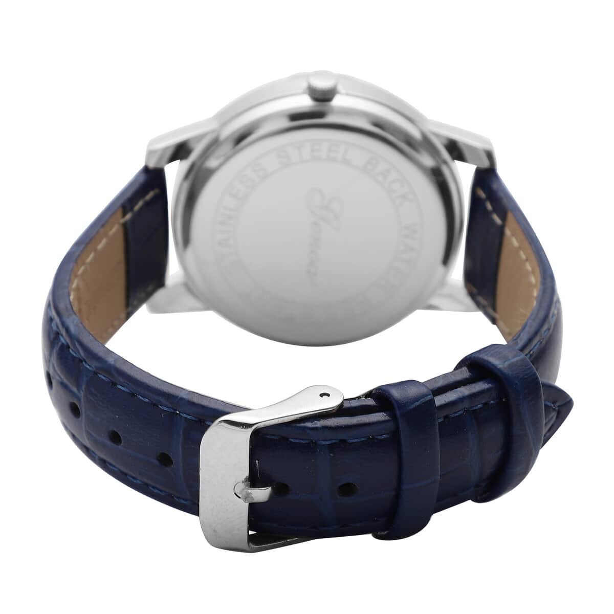 GENOA Blue Sandstone Miyota Japanese Movement Watch with Dark Blue Croco Embossed 100% Genuine Leather Strap image number 2