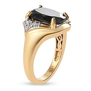 Elite Shungite and Multi Gemstone 2.66 ctw Ring in 14K Yellow Gold Over Sterling Silver (Size 8)