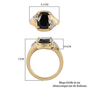 Elite Shungite and Multi Gemstone 2.66 ctw Ring in 14K Yellow Gold Over Sterling Silver (Size 8)