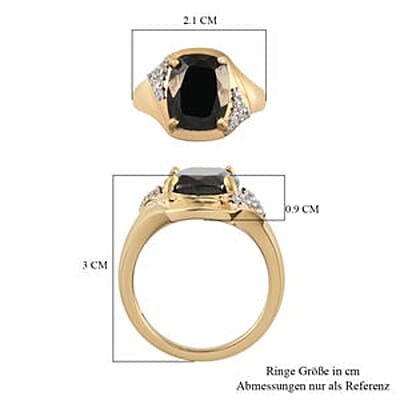 Elite Shungite and Multi Gemstone 2.66 ctw Ring in 14K Yellow Gold Over Sterling Silver (Size 8)