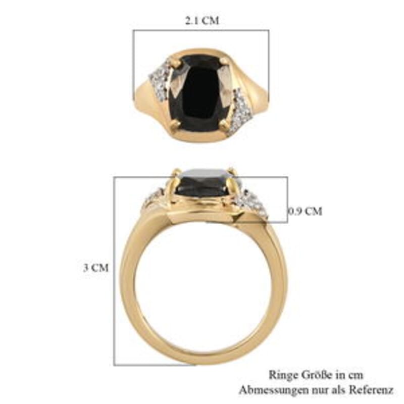Elite Shungite and Multi Gemstone 2.66 ctw Ring in 14K Yellow Gold Over Sterling Silver (Size 8)