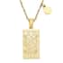 Gemini Zodiac Engraved Dog Tag Pendant Necklace 17.5 Inches in ION Plated Yellow Gold Stainless Steel image number 1