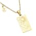 Gemini Zodiac Engraved Dog Tag Pendant Necklace 17.5 Inches in ION Plated Yellow Gold Stainless Steel image number 3