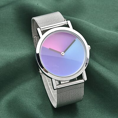 Strada Japanese Movement Watch with Stainless Steel Mesh Strap (38.10mm) (7.0-8.0 Inch)