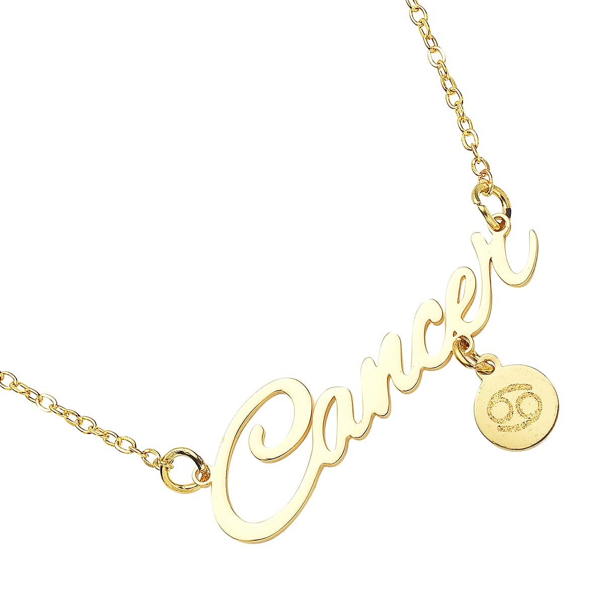 Austrian Crystal Cancer Zodiac Necklace 20 Inches in Goldtone and ION Plated Yellow Gold Stainless Steel image number 2
