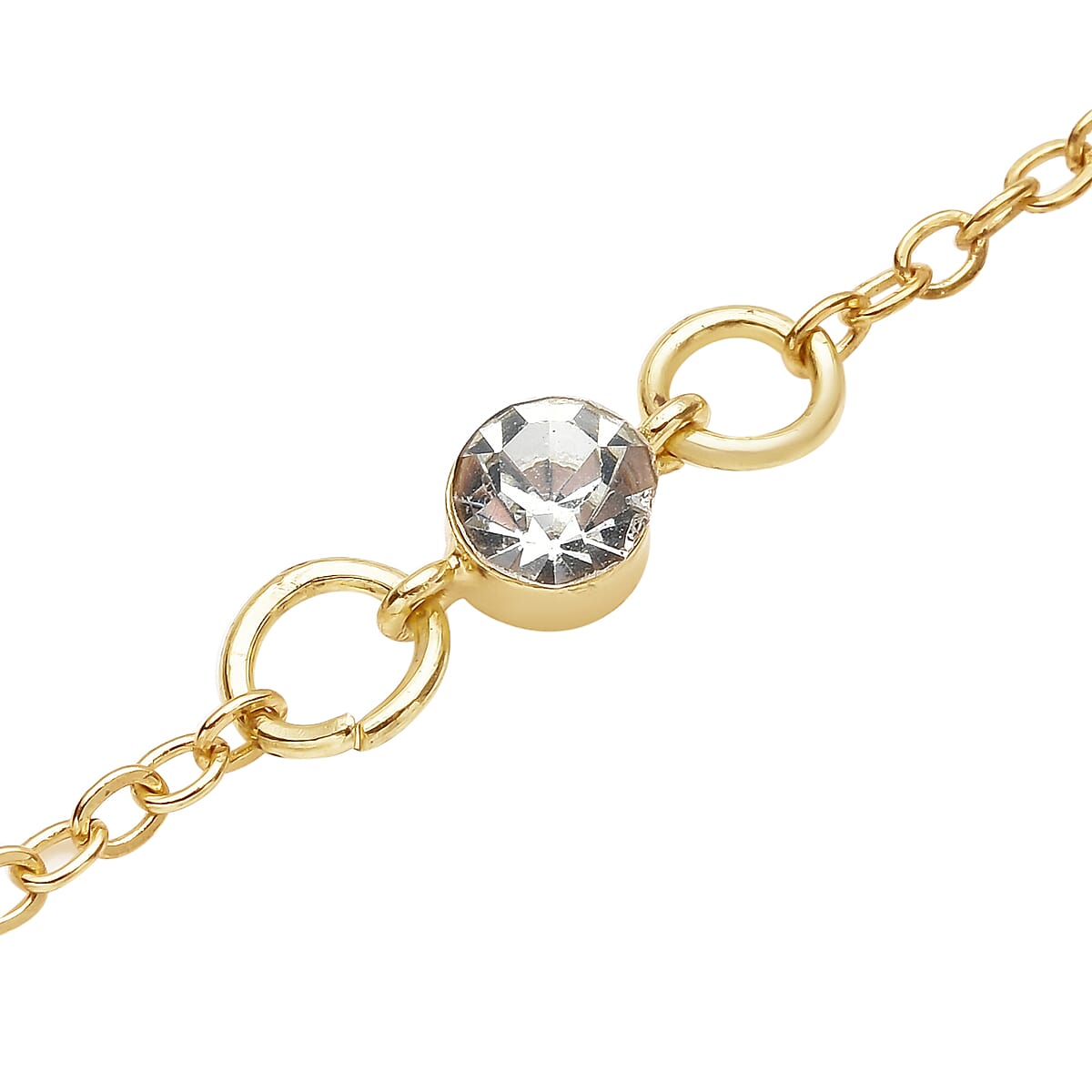 Austrian Crystal Cancer Zodiac Necklace 20 Inches in Goldtone and ION Plated Yellow Gold Stainless Steel image number 3