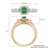 14K Yellow Gold AAA Kagem Emerald and Diamond Ring (Size 7.0) 0.85 ctw image number 4