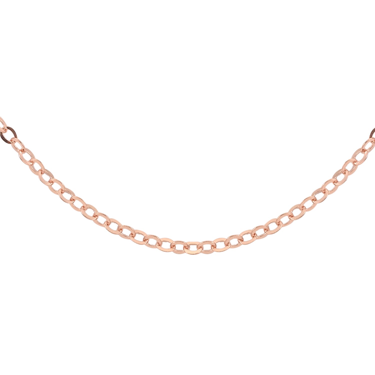 14K Rose Gold Over Sterling Silver Adjustable Bolo Rolo Chain 24 Inches 1.90 Grams