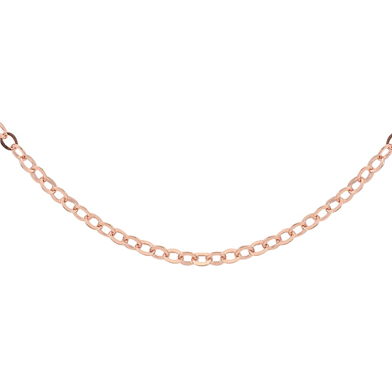 14K Rose Gold Over Sterling Silver Adjustable Bolo Rolo Chain 24 Inches 1.90 Grams