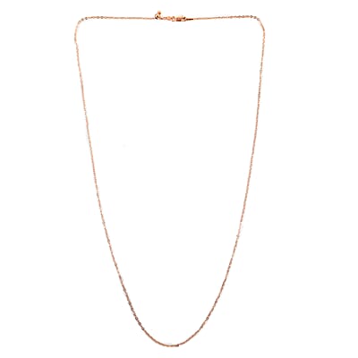 14K Rose Gold Over Sterling Silver Adjustable Bolo Rolo Chain 24 Inches 1.90 Grams