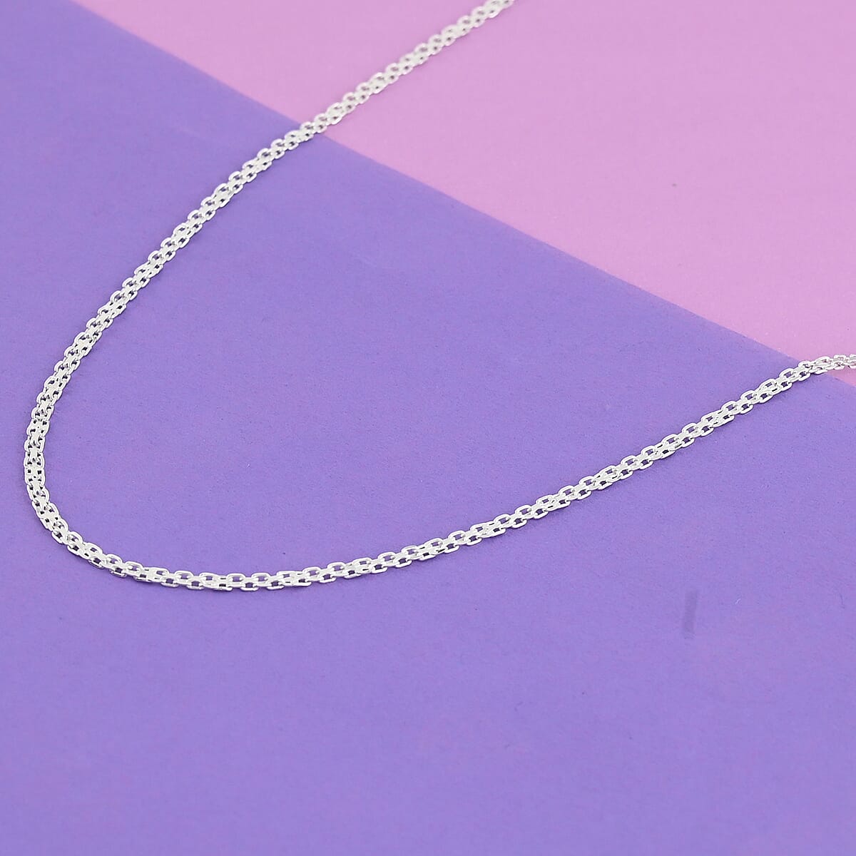 Italian Sterling Silver Bismark Chain 20 Inches 3.10 Grams image number 1