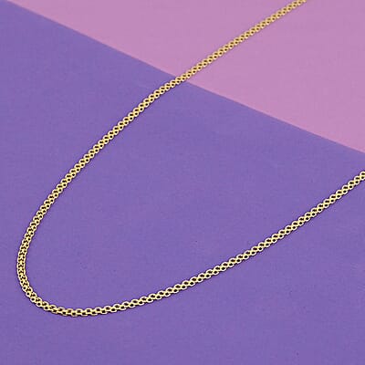 Italian 14K Yellow Gold Over Sterling Silver Bismark Chain 20 Inches 3 Grams