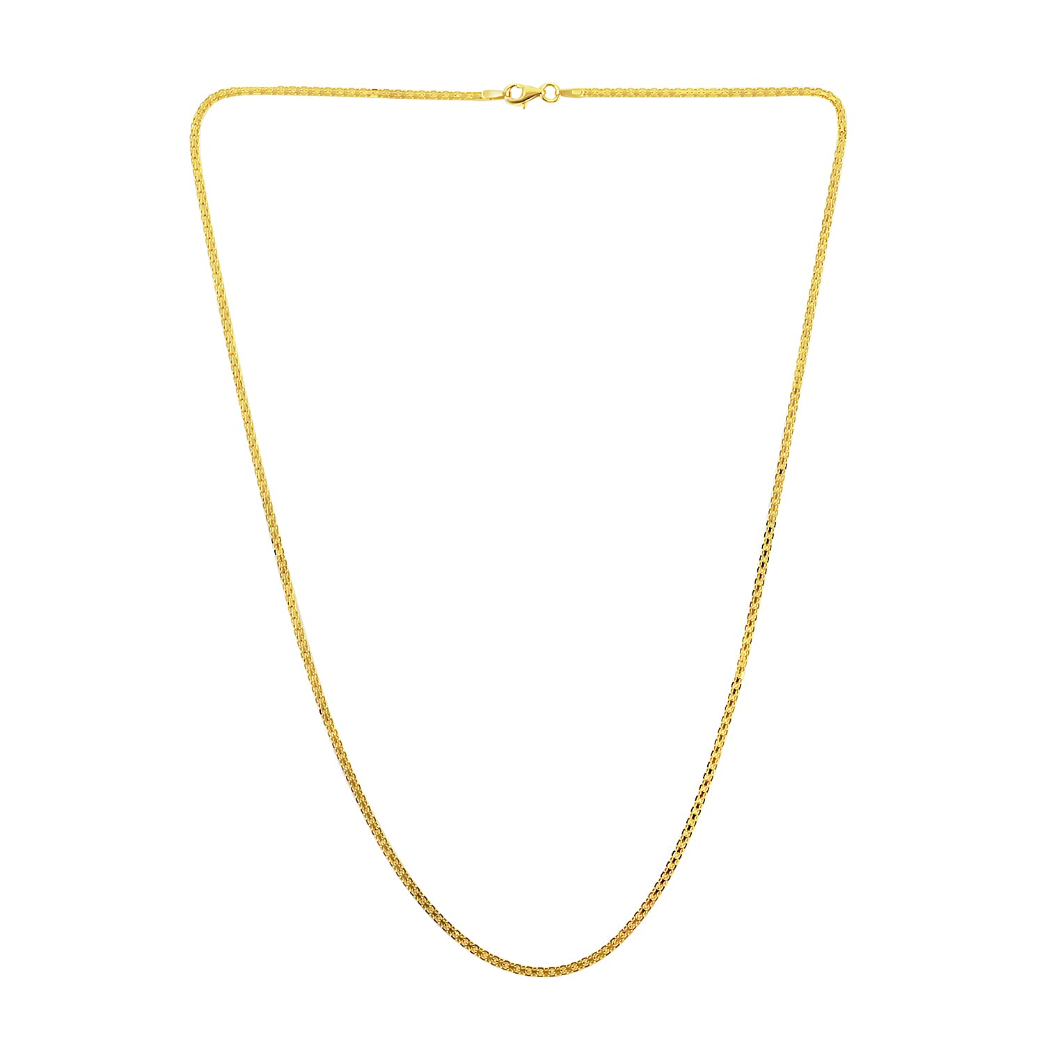Italian 14K Yellow Gold Over Sterling Silver Bismark Chain 20 Inches 3 Grams