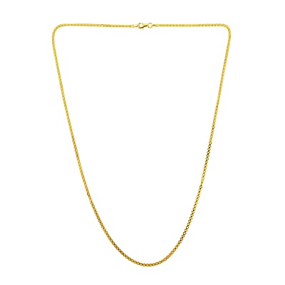 Italian 14K Yellow Gold Over Sterling Silver Bismark Chain 20 Inches 3 Grams