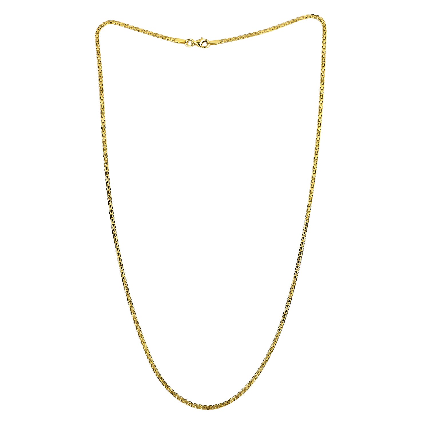 Italian 14K Yellow Gold Over Sterling Silver Bismark Chain 20 Inches 3 Grams