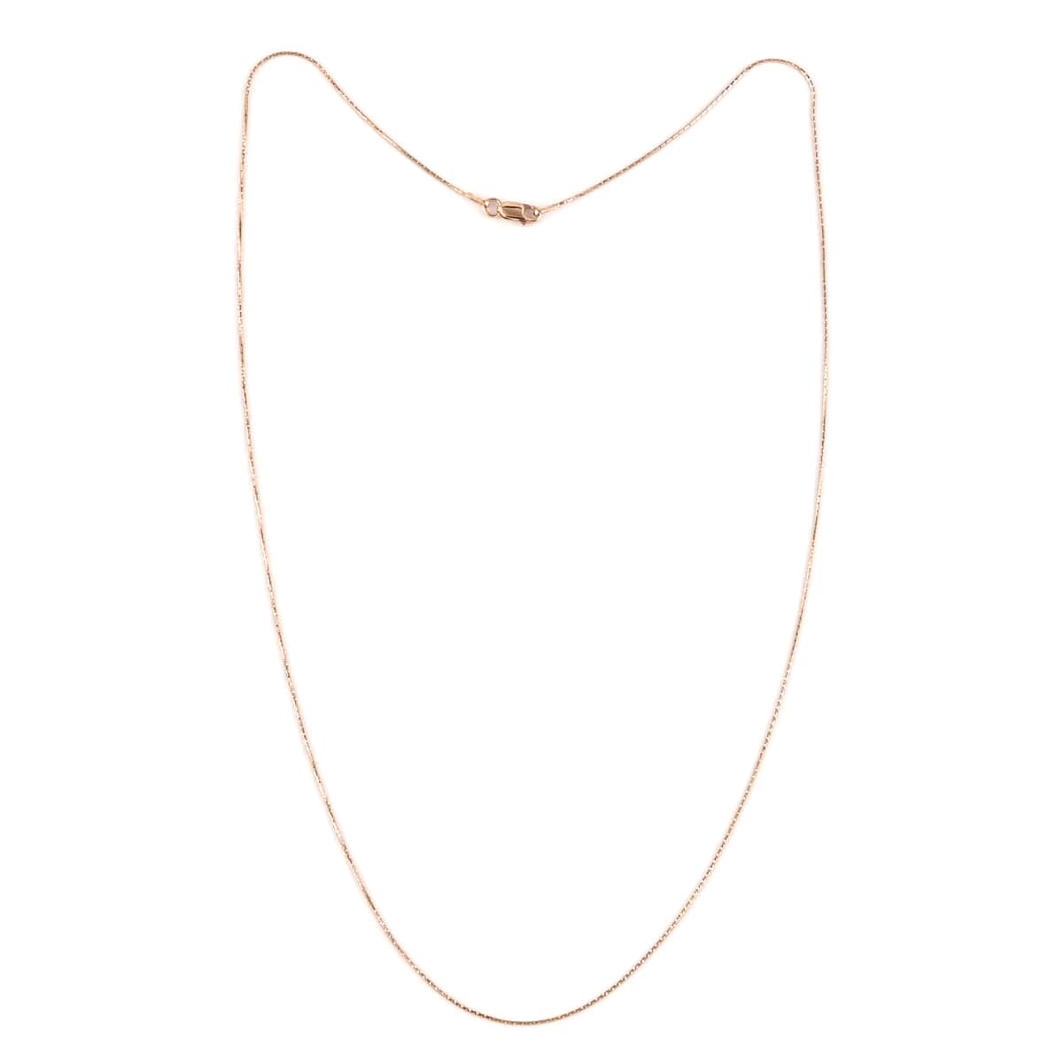 Italian 14K Rose Gold Over Sterling Silver Sparkle Necklace 24 Inches 3.10 Grams image number 2