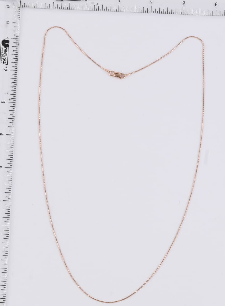 Italian 14K Rose Gold Over Sterling Silver Sparkle Necklace 24 Inches 3.10 Grams image number 3