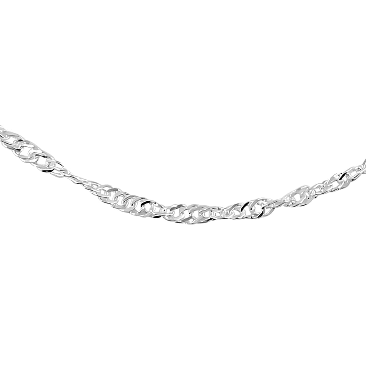 Italian Sterling Silver Singapore Chain 30 Inches 2.40 Grams image number 0