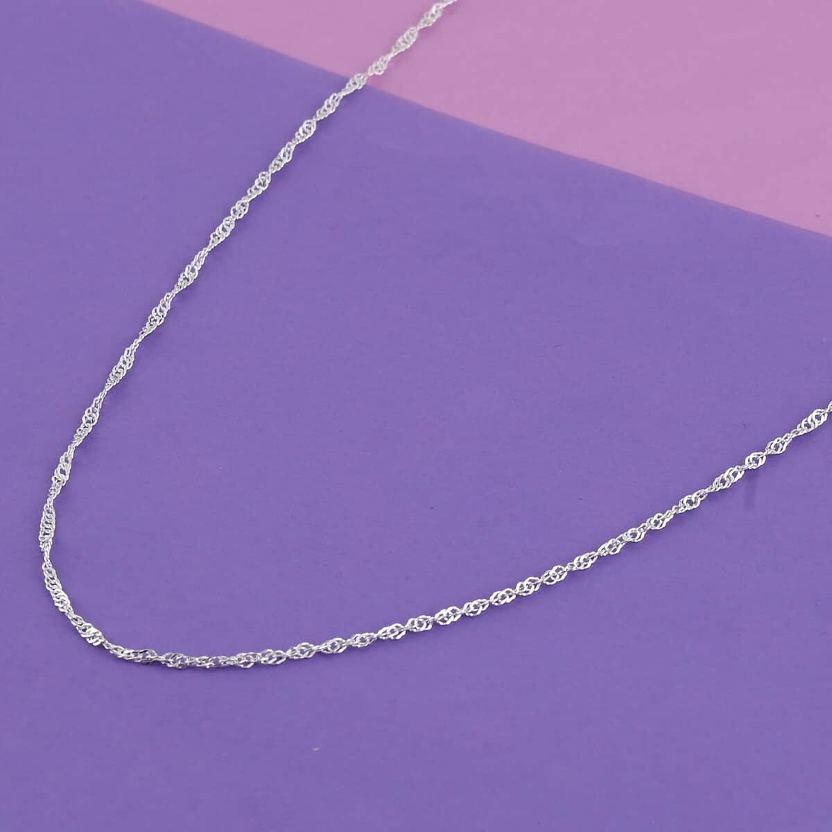 Italian Sterling Silver Singapore Chain 30 Inches 2.40 Grams image number 1