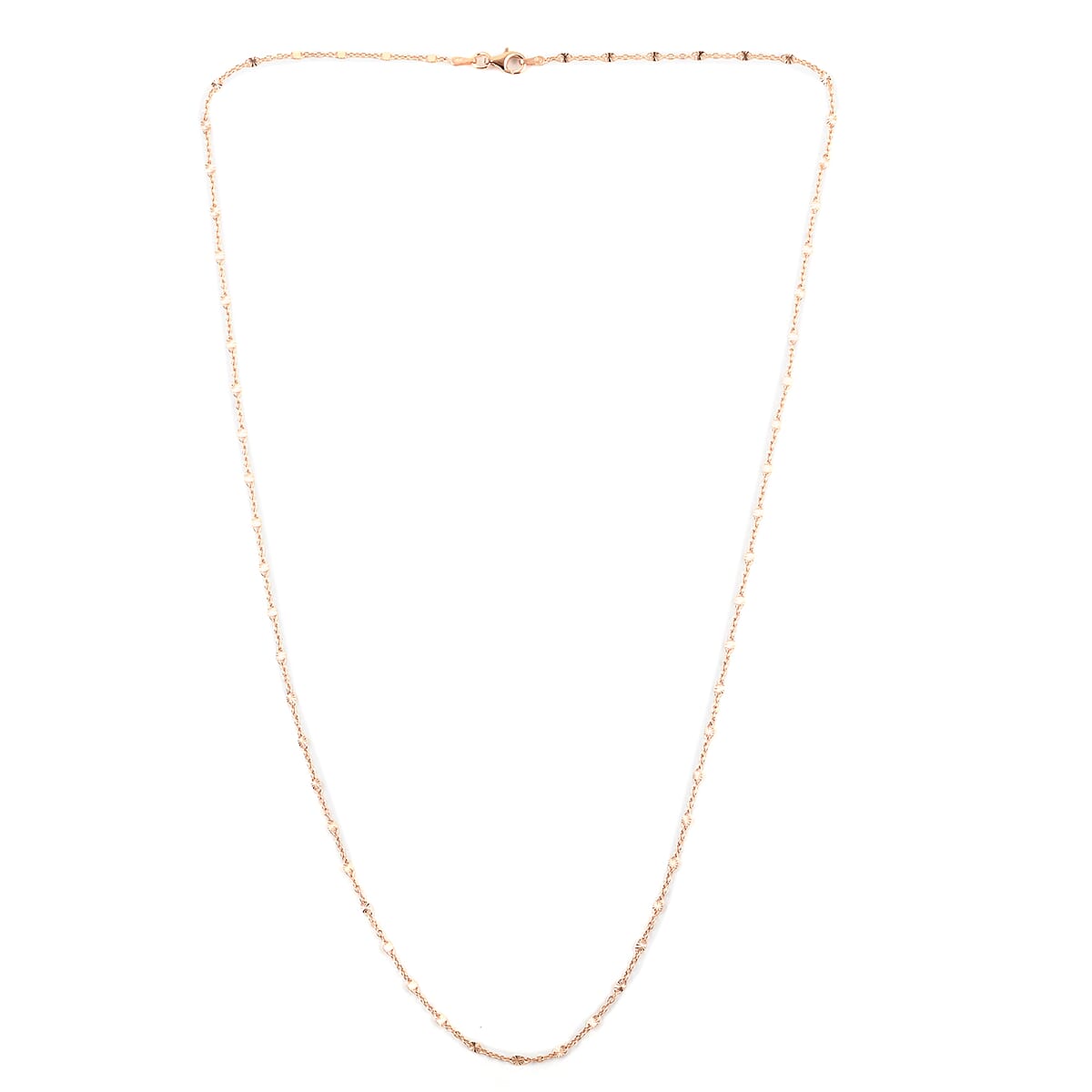 Italian 14K Rose Gold Over Sterling Silver Link Gucci Chain 24 Inches 2.90 Grams image number 2