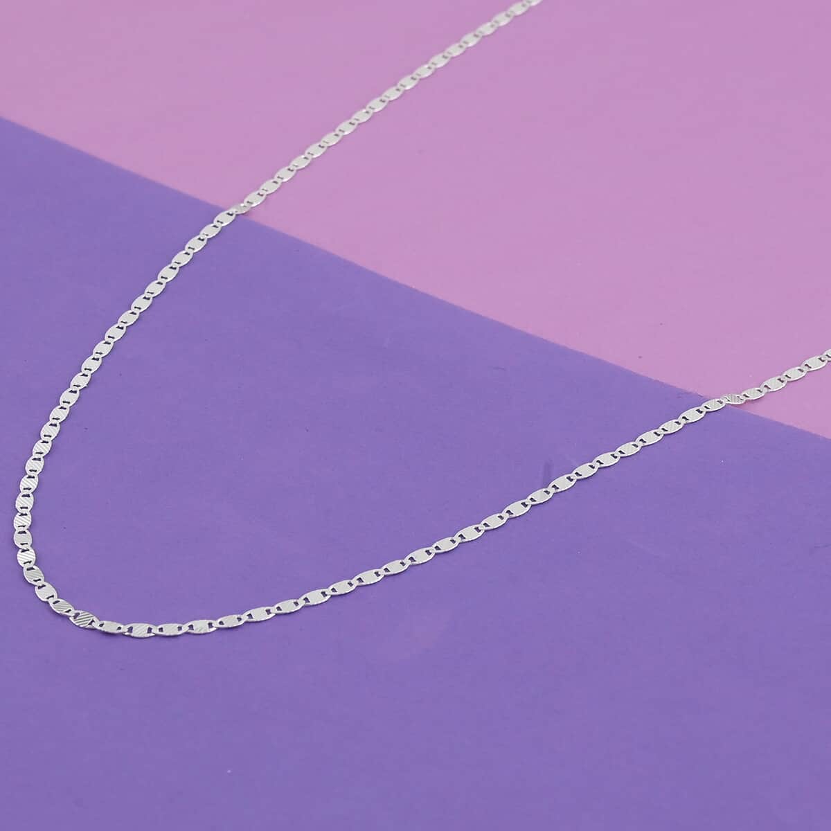 Italian Sterling Silver Flat Lay Chain 24 Inches 3 Grams image number 1