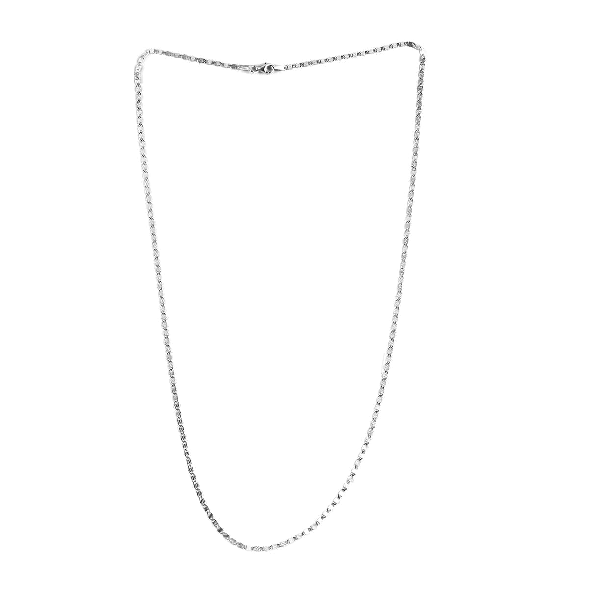 Italian Sterling Silver Flat Lay Chain 24 Inches 3 Grams image number 2