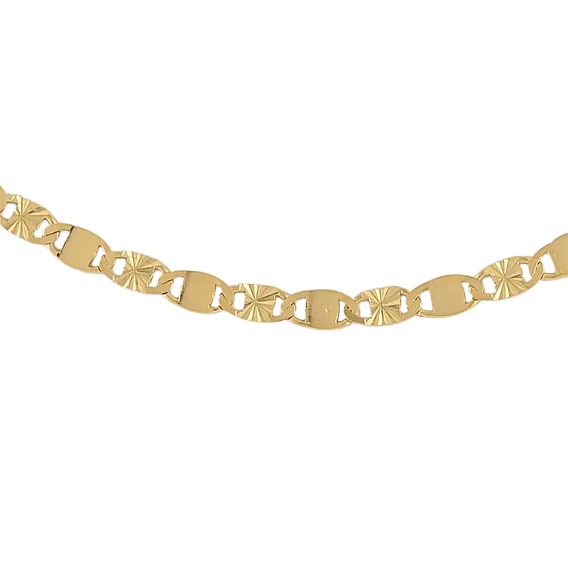 Italian 14K Yellow Gold Over Sterling Silver Marine Style Chain 24 Inches 3 Grams