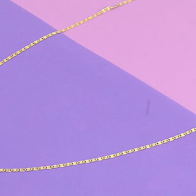Italian 14K Yellow Gold Over Sterling Silver Marine Style Chain 24 Inches 3 Grams