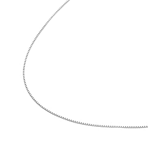 Rhodium Over Sterling Silver 0.8mm Box Chain 20 Inches 2.30 Grams