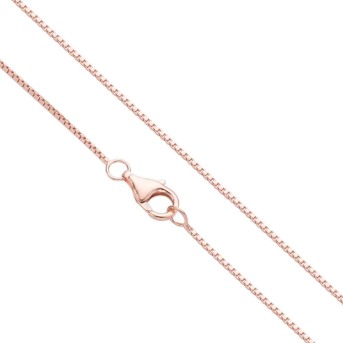 14K Rose Gold Over Sterling Silver 0.8mm Box Chain 20 Inches 2.30 Grams image number 2