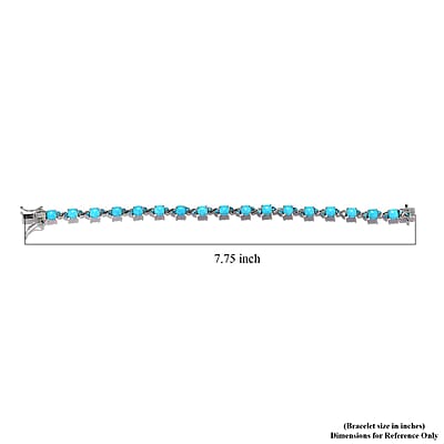 Sleeping Beauty Turquoise and Malgache Neon Apatite Bracelet in Platinum Over Sterling Silver (7.25 In) 10.15 ctw