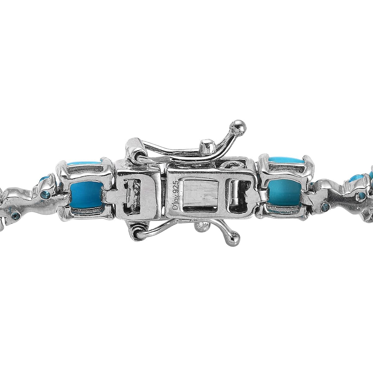 Sleeping Beauty Turquoise and Malgache Neon Apatite Bracelet in Platinum Over Sterling Silver (8.00 In) 10.75 ctw image number 3