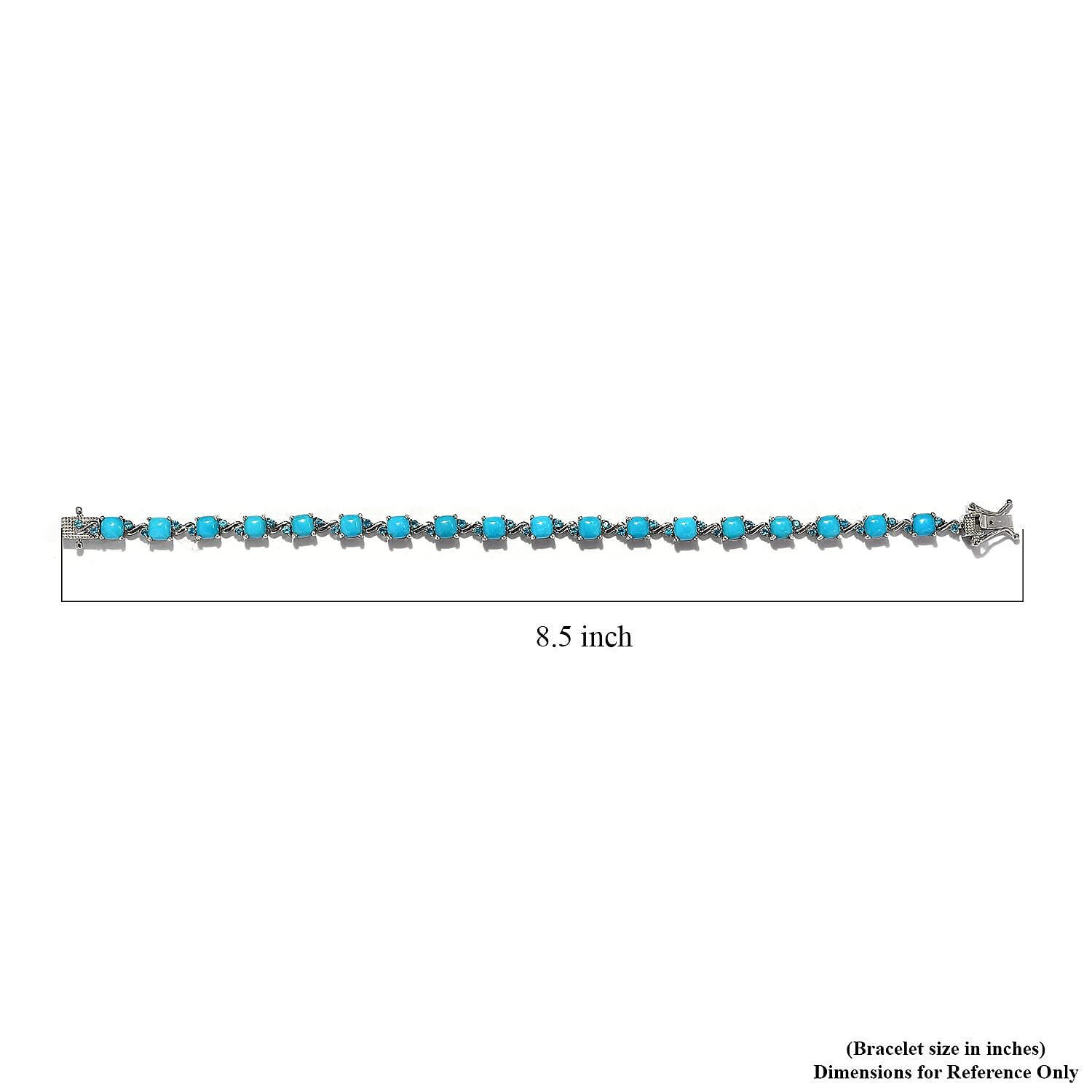 Sleeping Beauty Turquoise and Malgache Neon Apatite Bracelet in Platinum Over Sterling Silver (8.00 In) 10.75 ctw