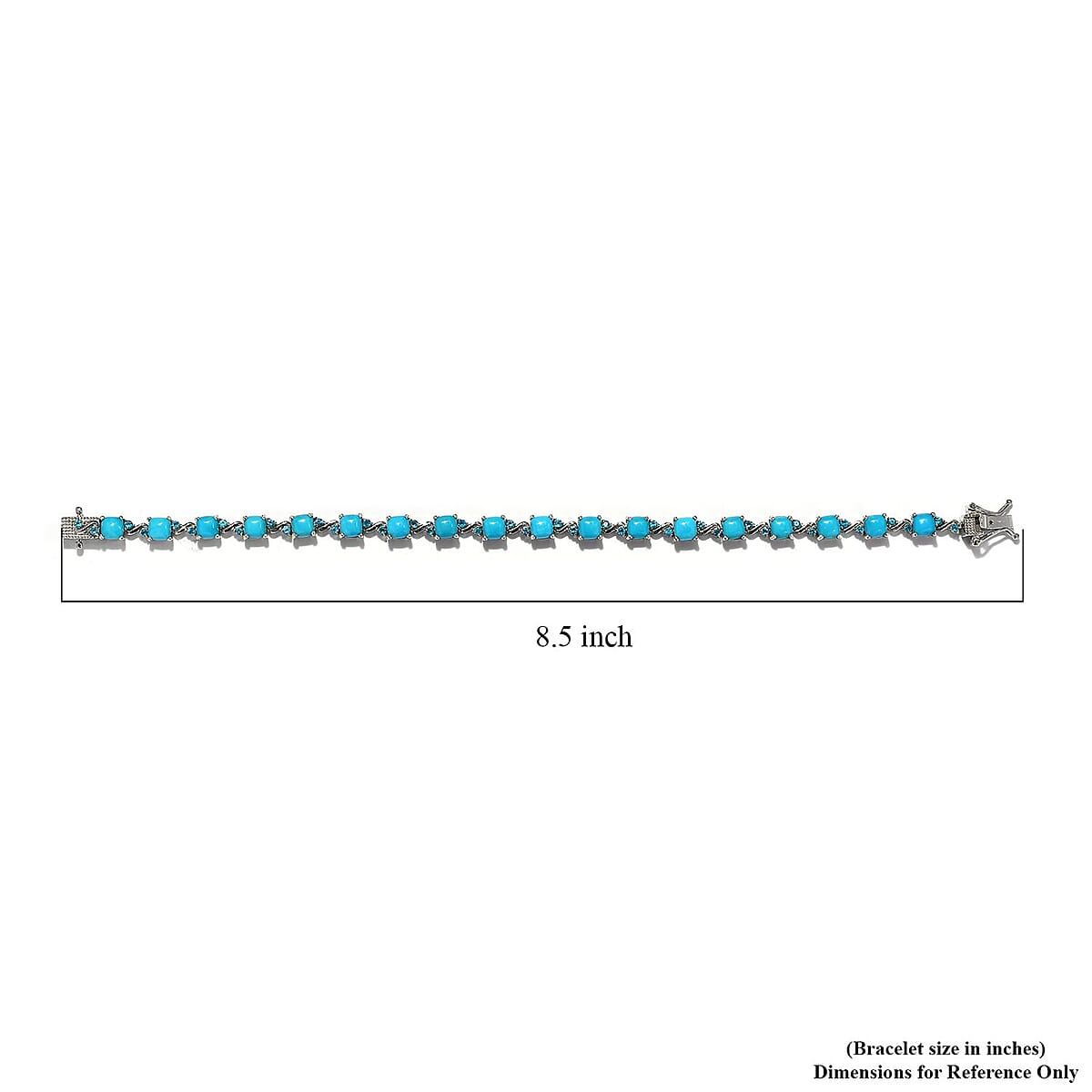Sleeping Beauty Turquoise and Malgache Neon Apatite Bracelet in Platinum Over Sterling Silver (8.00 In) 10.75 ctw image number 4