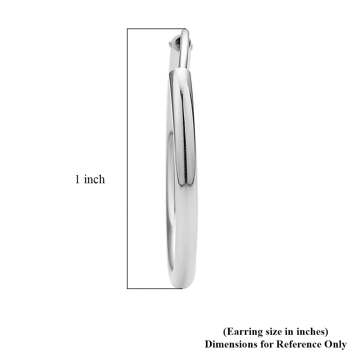 Rhodium Over Sterling Silver Bold Hoop Earrings 2.10 Grams image number 4