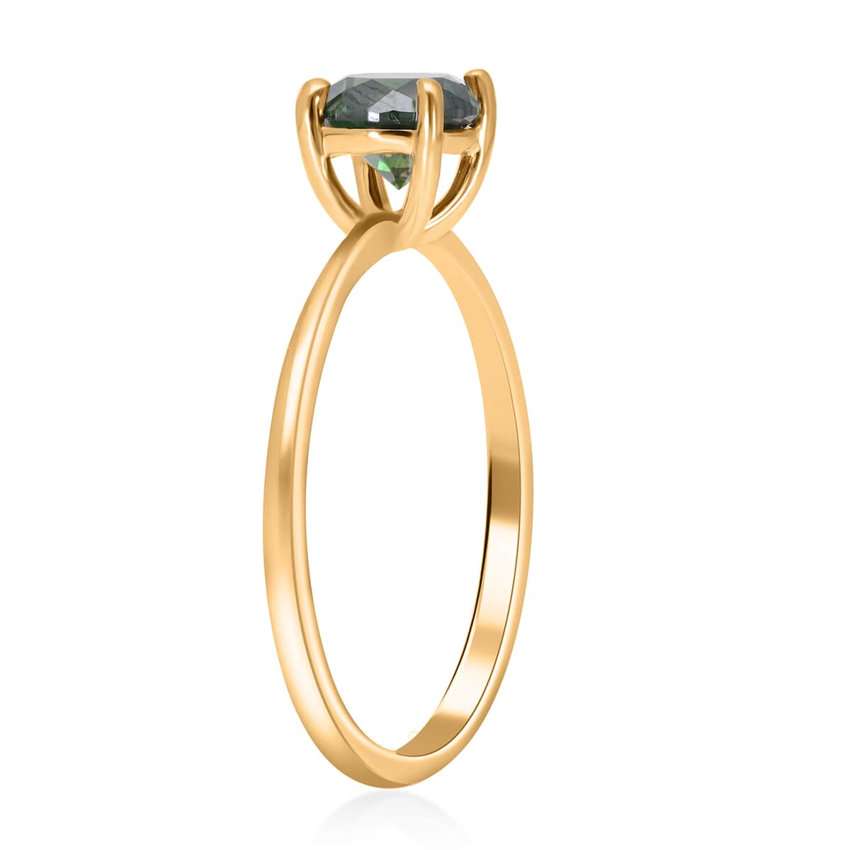 LUXORO 10K Yellow Gold Green Diamond Solitaire Ring (Size 10.0) 2.15 Grams 1.00 ctw image number 3