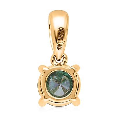 Luxoro 10K Yellow Gold Green Diamond Solitaire Pendant 1.00 ctw
