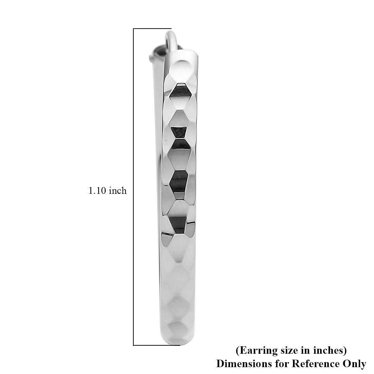 Rhodium Over Sterling Silver 25mm Diamond Cut Hoop Earrings 2.50 Grams image number 4